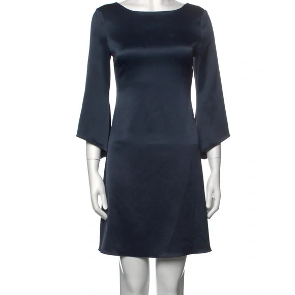 Diane Von Furstenberg | Dresses | Dvf Blue Satin Shift Dress | Poshmark